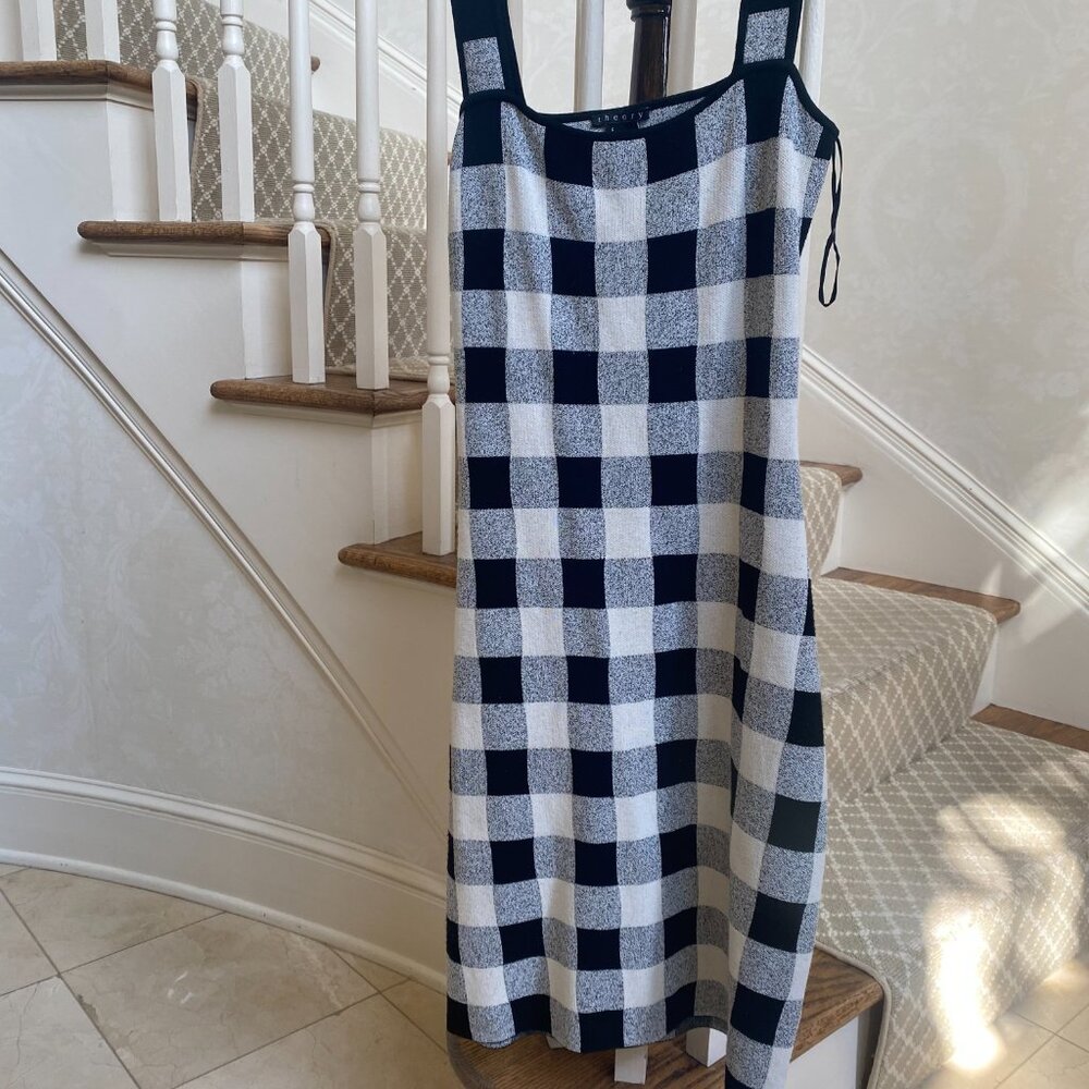 Theory Sharneel Check Gingham Knit Dress Small / Petite - RARE & WORN ON TV - Picture 7 of 8